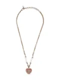 CHANEL Pre-Owned 2023 CC Mark rhinestone pearls heart necklace - Gold