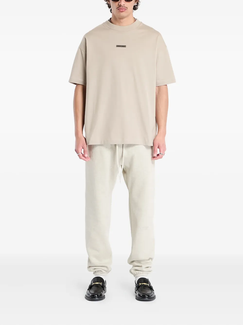 FEAR OF GOD ESSENTIALS Katoenen trainingsbroek Beige