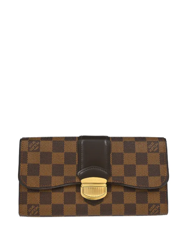 ルイヴィトン ポルトフォイユ システィナ ダミエ 長財布 ブラウン ロック付き Louis Vuitton Pre-Owned 2011 ダミエ ポルトフォイユ システィナ財布
