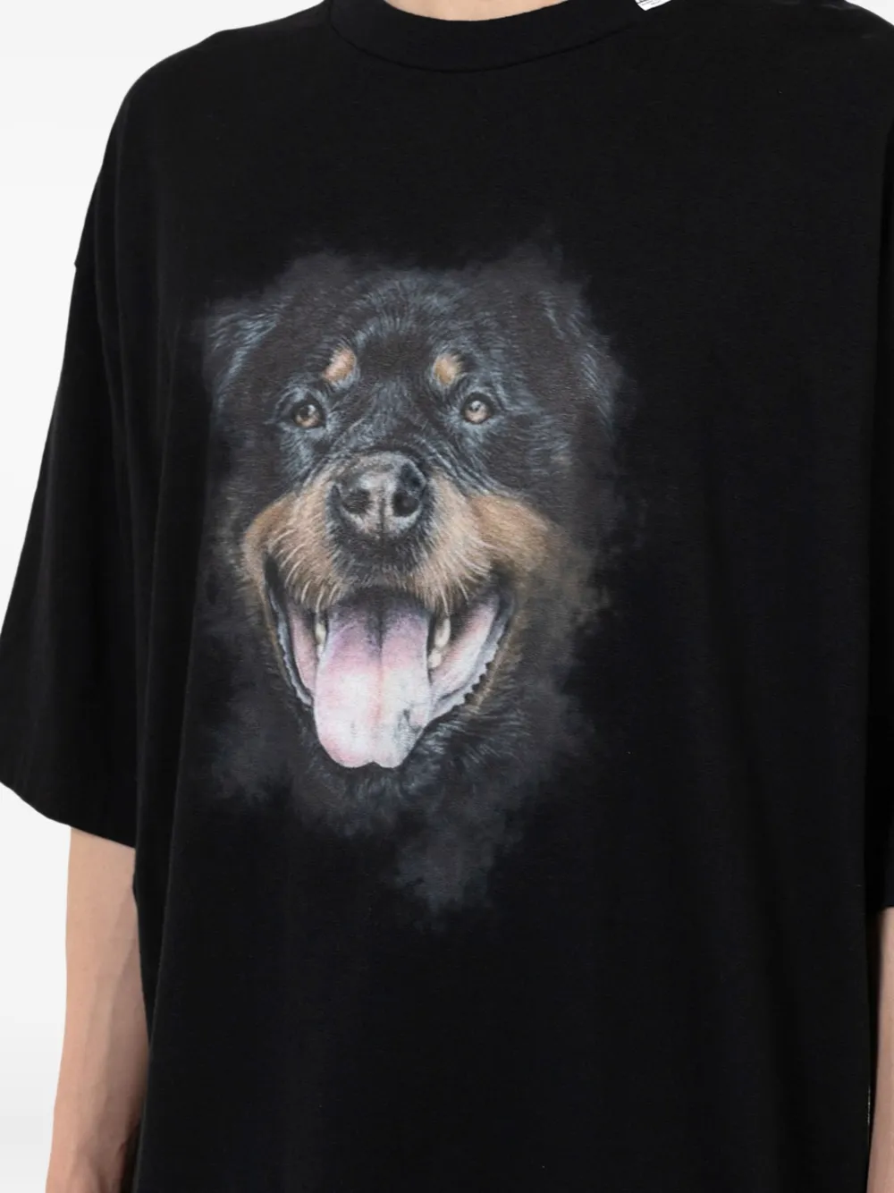 Maison MIHARA YASUHIRO T-shirt met hondenprint Zwart