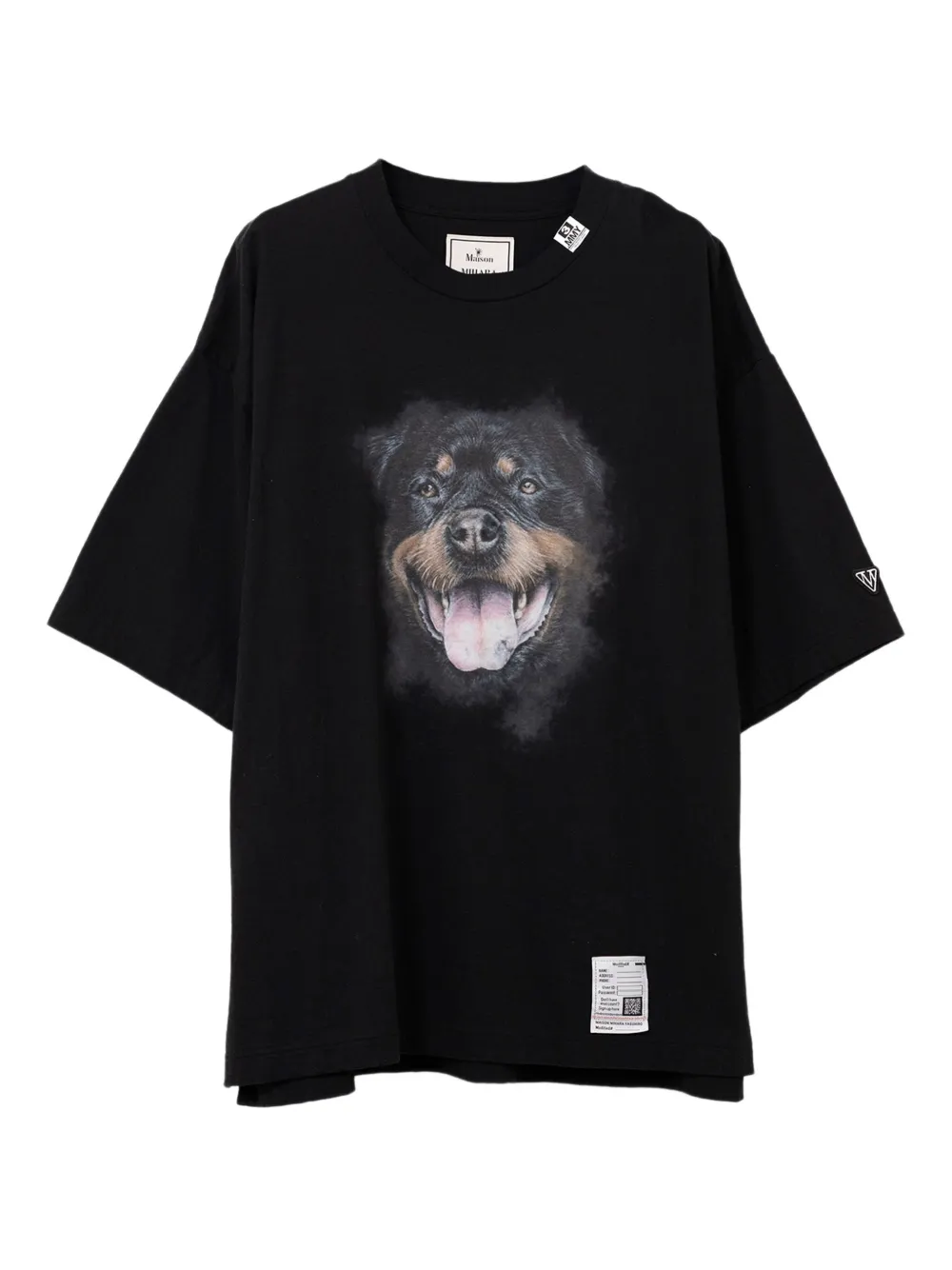 Maison MIHARA YASUHIRO T-shirt met hondenprint Zwart
