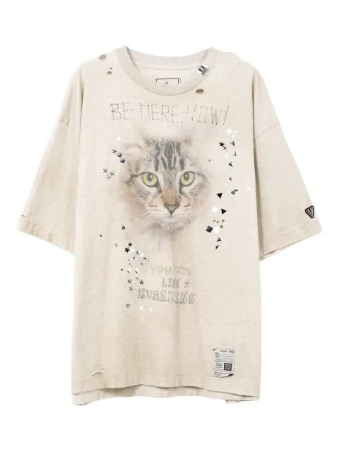 Maison MIHARA YASUHIRO cat-print distressed T-shirt