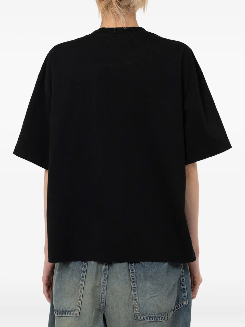 Maison MIHARA YASUHIRO T-shirt verfraaid met kattenprint Zwart