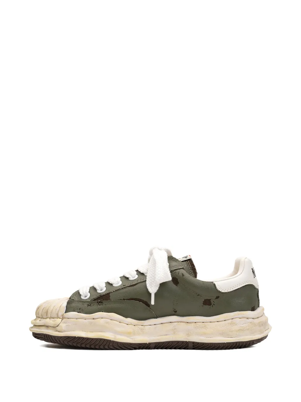 Miharayasuhiro Blakey Torn-film Low-top Sneaker In Green