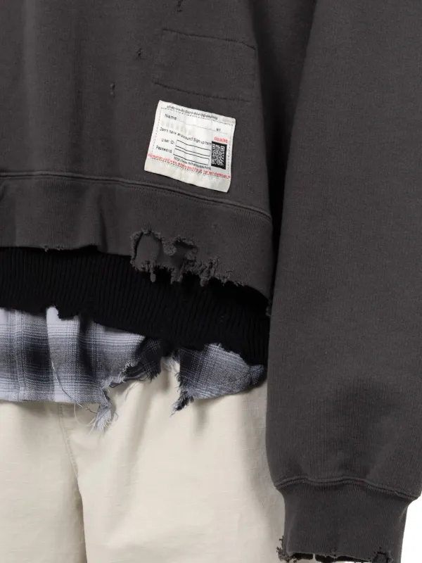 めい Maison MIHARA YASUHIRO Layered distressed-detail Sweatshirt