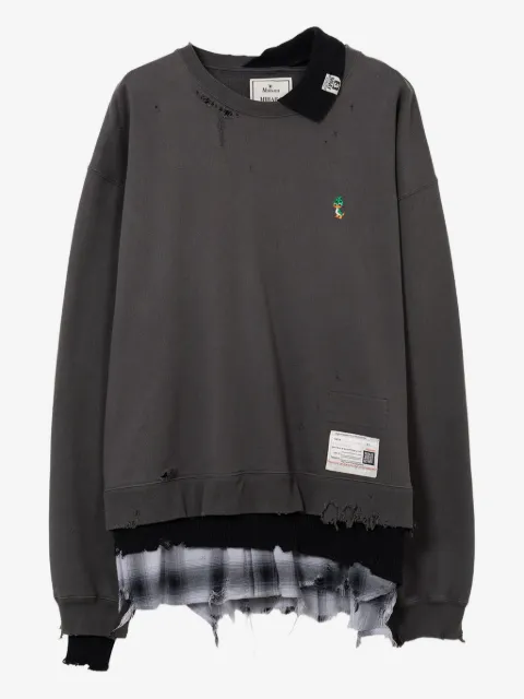 Maison MIHARA YASUHIRO sudadera a capas con detalle envejecido