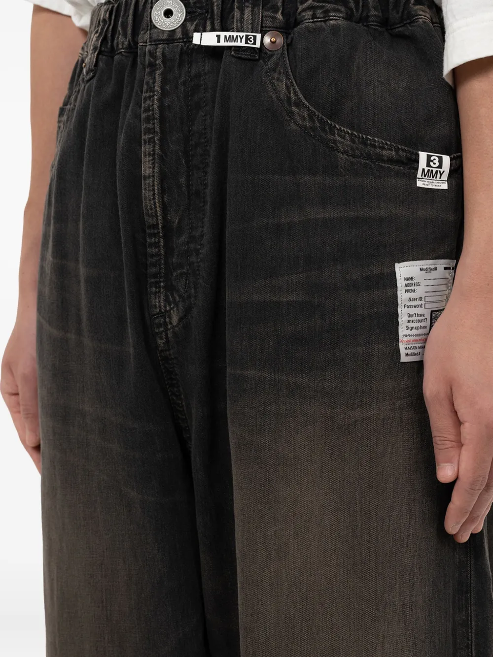 Miharayasuhiro Elasticated-waist Jeans In Black