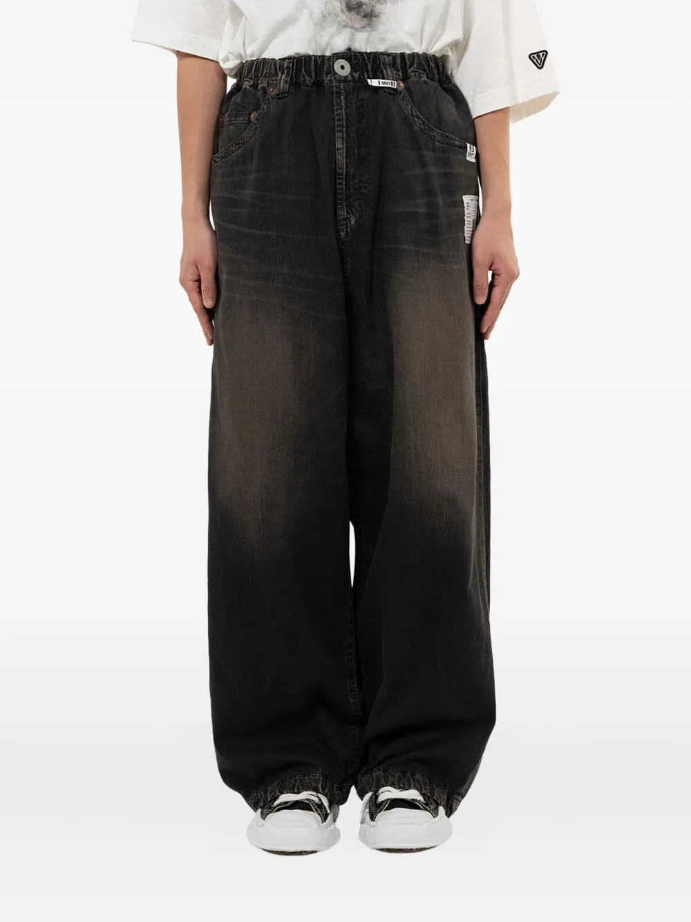 Maison MIHARA YASUHIRO elasticated-waist jeans - Zwart