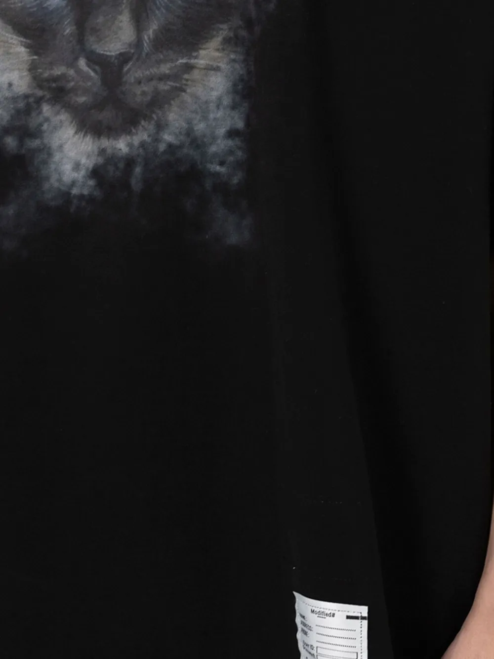 Maison MIHARA YASUHIRO T-shirt met tekst en kattenprint Zwart