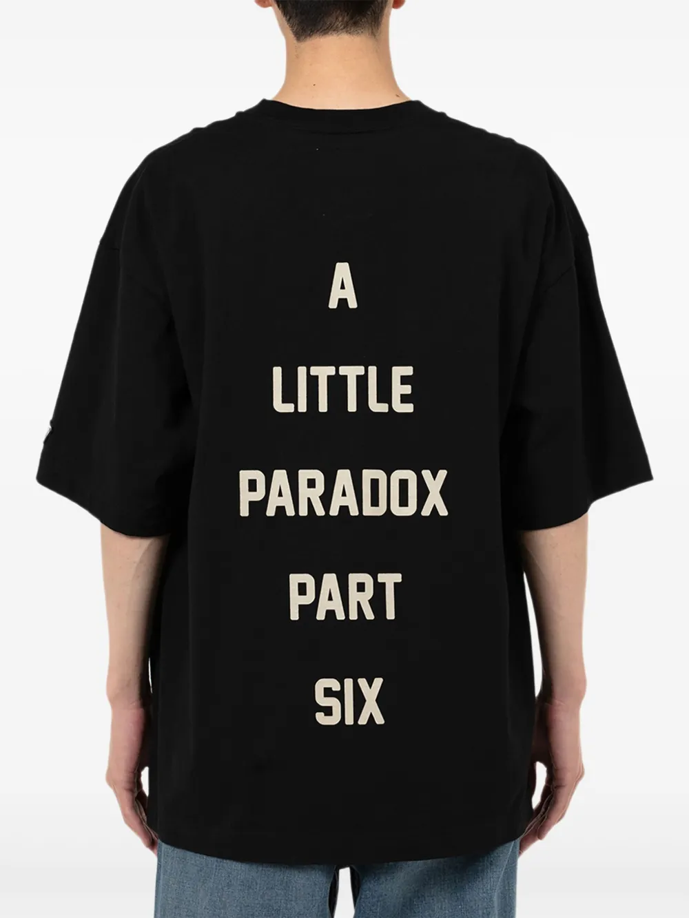 Maison MIHARA YASUHIRO T-shirt met tekst en kattenprint Zwart