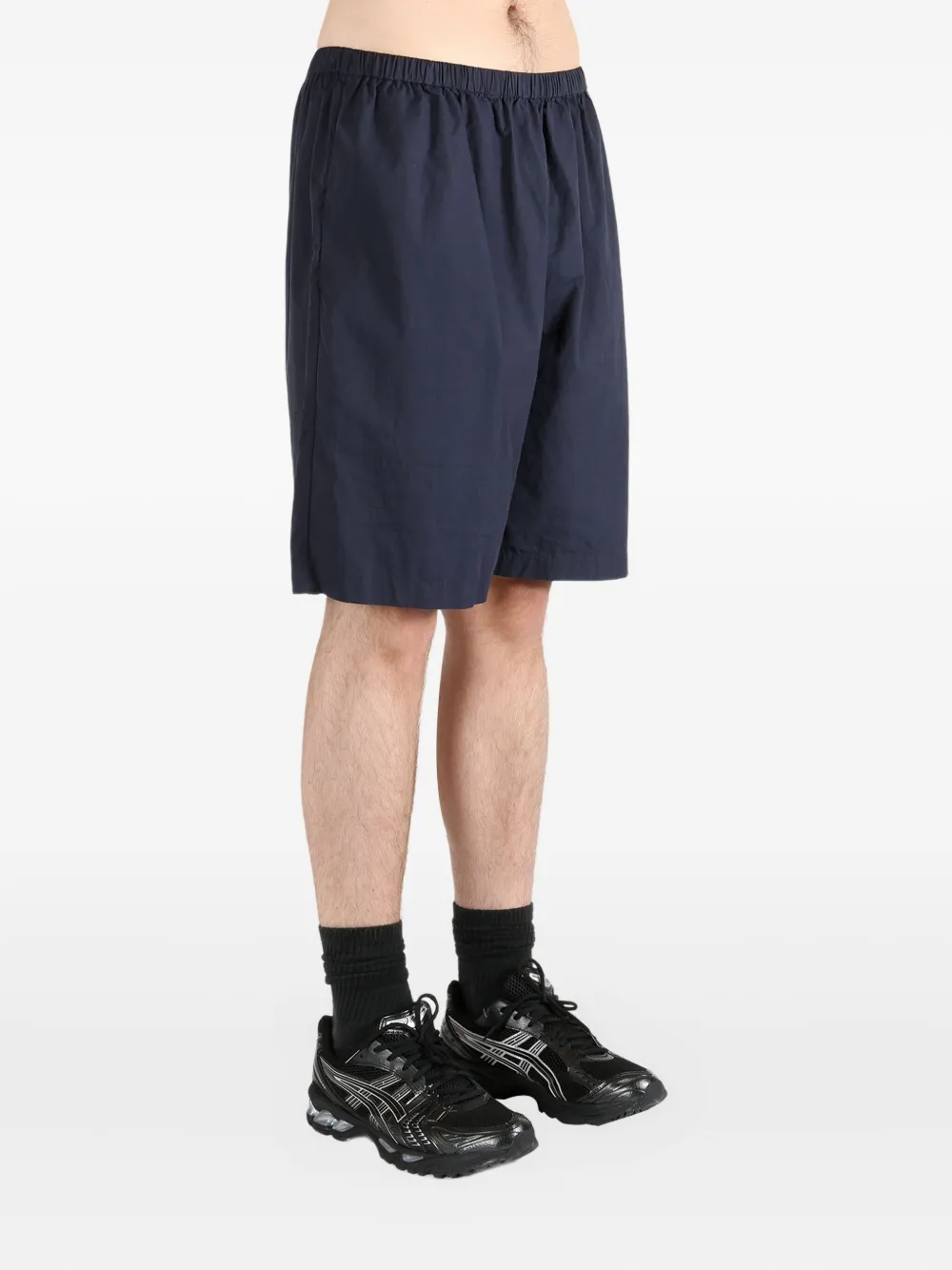 The Row elasticated-waist cotton shorts Blauw