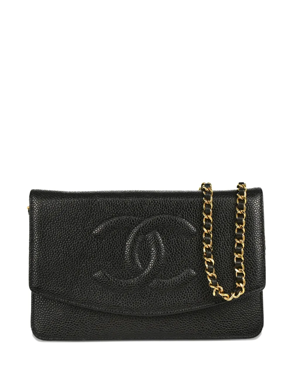 CHANEL Pre-Owned 2002 タイムレス チェーンウォレット - ブラック CHANEL Pre-Owned 2002 タイムレス チェーンウォレット - ブラック