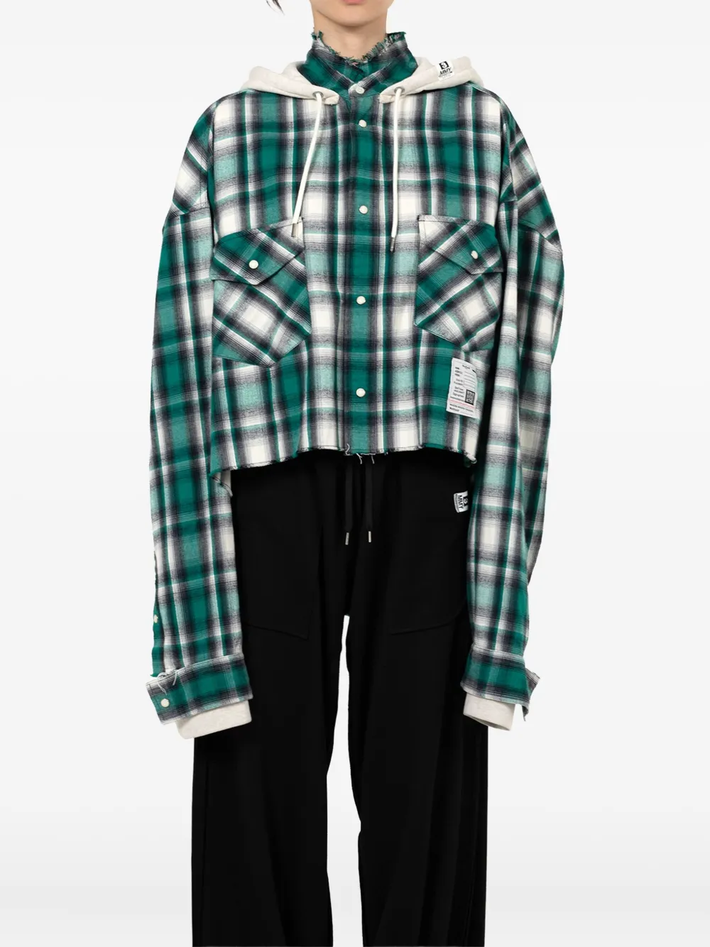 Miharayasuhiro Hooded Check Shirt In Multi