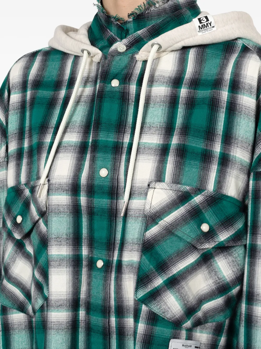Miharayasuhiro Hooded Check Shirt In Multi