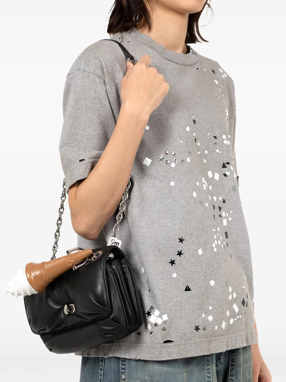 Maison MIHARA YASUHIRO Softserve ice-cream-handle shoulder bag - Black