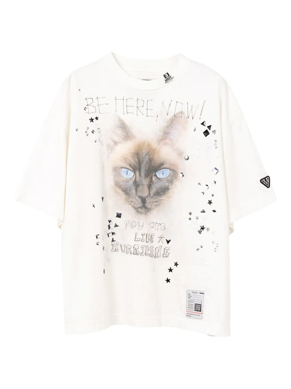 Maison MIHARA YASUHIRO T-shirt verfraaid met kattenprint Wit