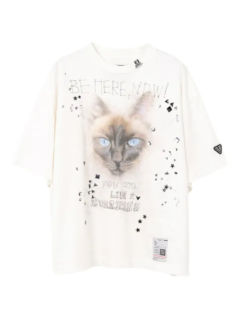 Maison MIHARA YASUHIRO cat-print embellished T-shirt