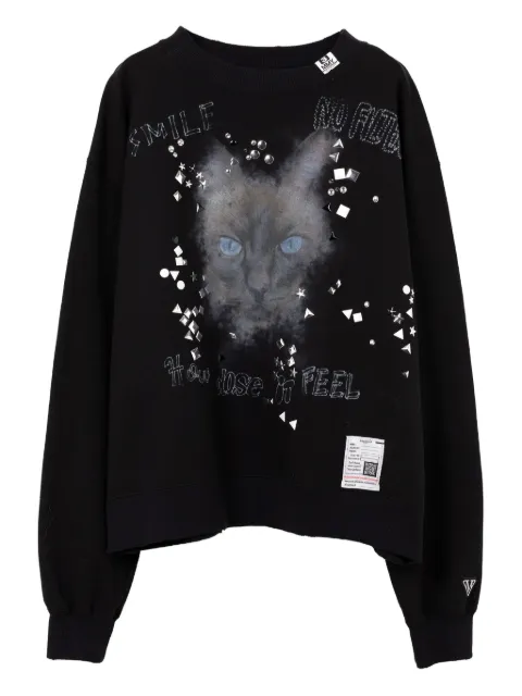 Maison MIHARA YASUHIRO cat-print embellished sweatshirt