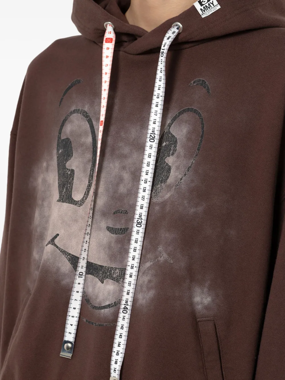 Maison MIHARA YASUHIRO Hoodie met Happy Face-print Bruin