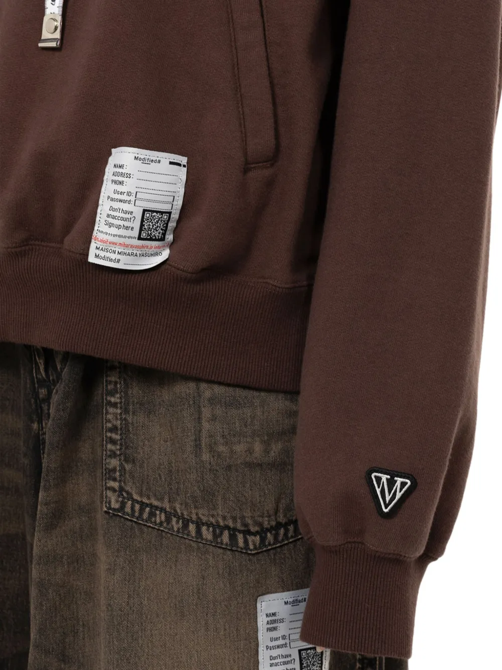 Maison MIHARA YASUHIRO Hoodie met Happy Face-print Bruin