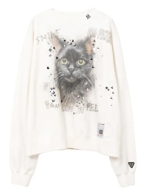 Maison MIHARA YASUHIRO cat-print embellished sweatshirt