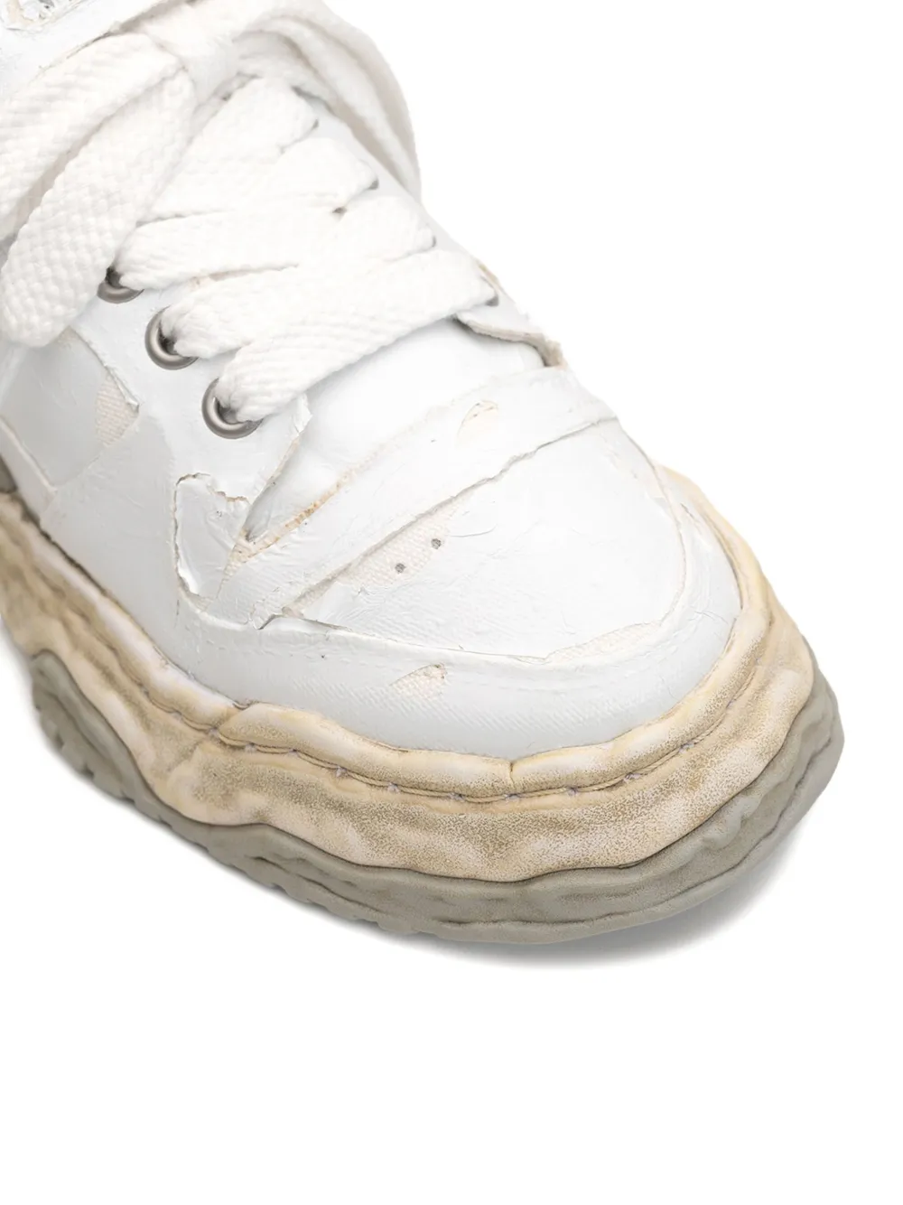 Maison MIHARA YASUHIRO Keith sneakers met veters en gescheurde film Wit