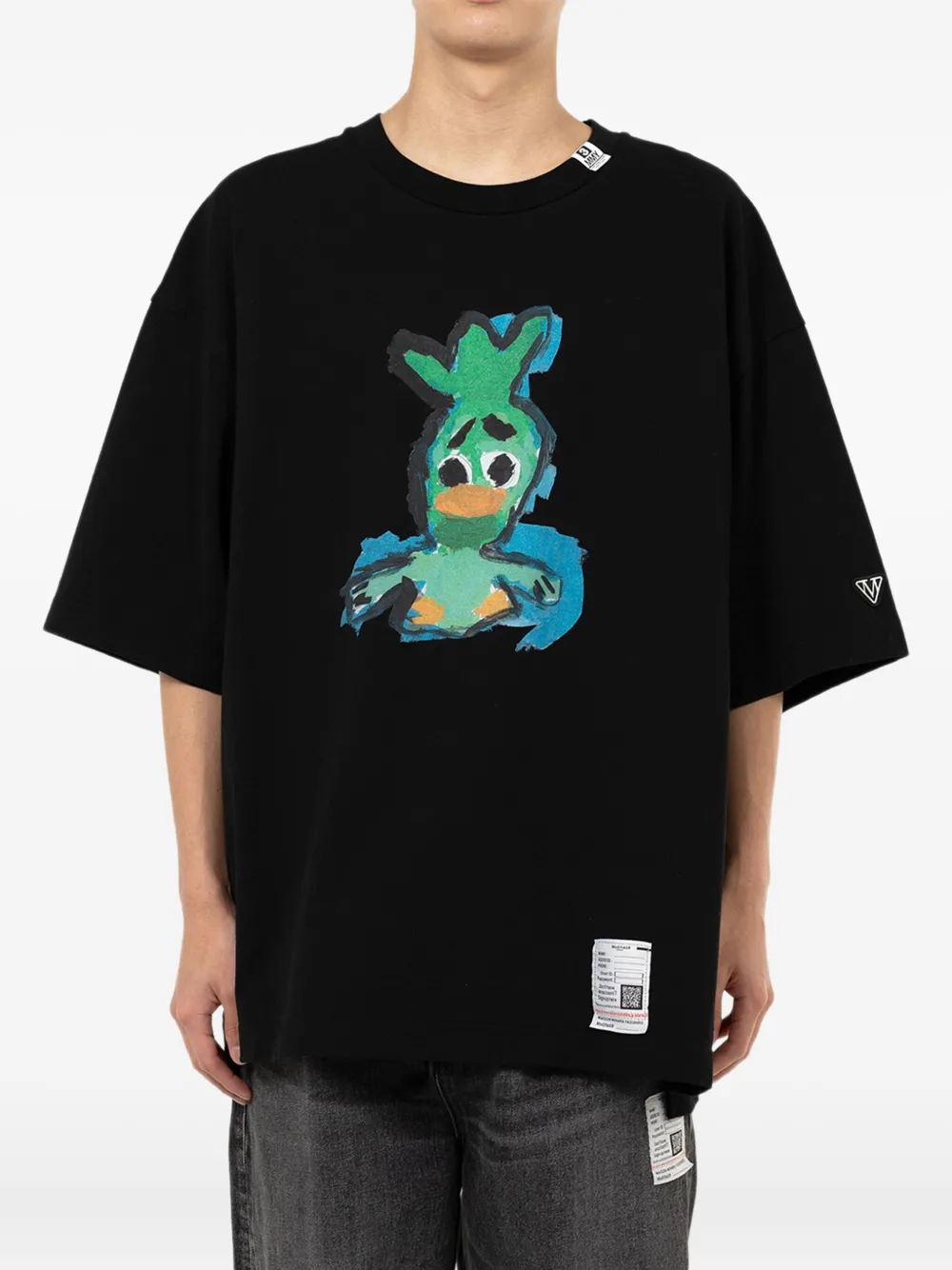 Maison MIHARA YASUHIRO Leon T-shirt met eendenprint Zwart