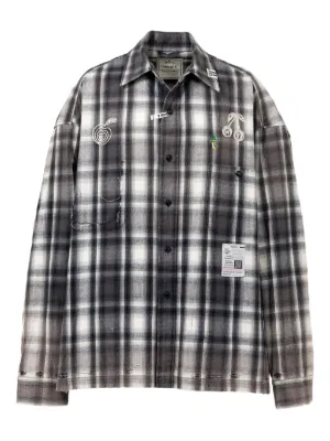 Maison MIHARA YASUHIRO チェック フーデッドシャツ | ブラック