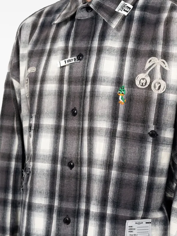 新品　MIHARA YASUHIRO Checkered Shirt Maison MIHARA YASUHIRO Vintage Like Check Shirt | Black | FARFETCH CA