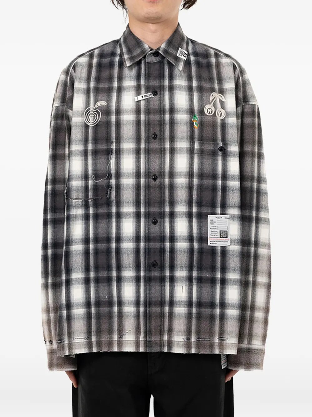 Maison MIHARA YASUHIRO Vintage Like Check overhemd - Zwart