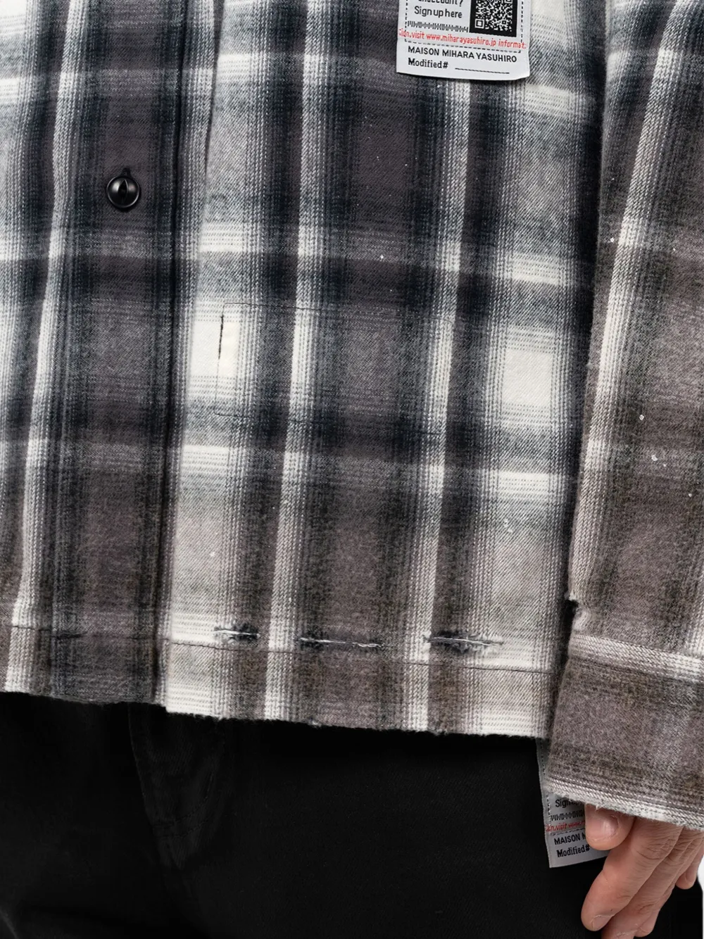 Miharayasuhiro Vintage Like Check Shirt In Black
