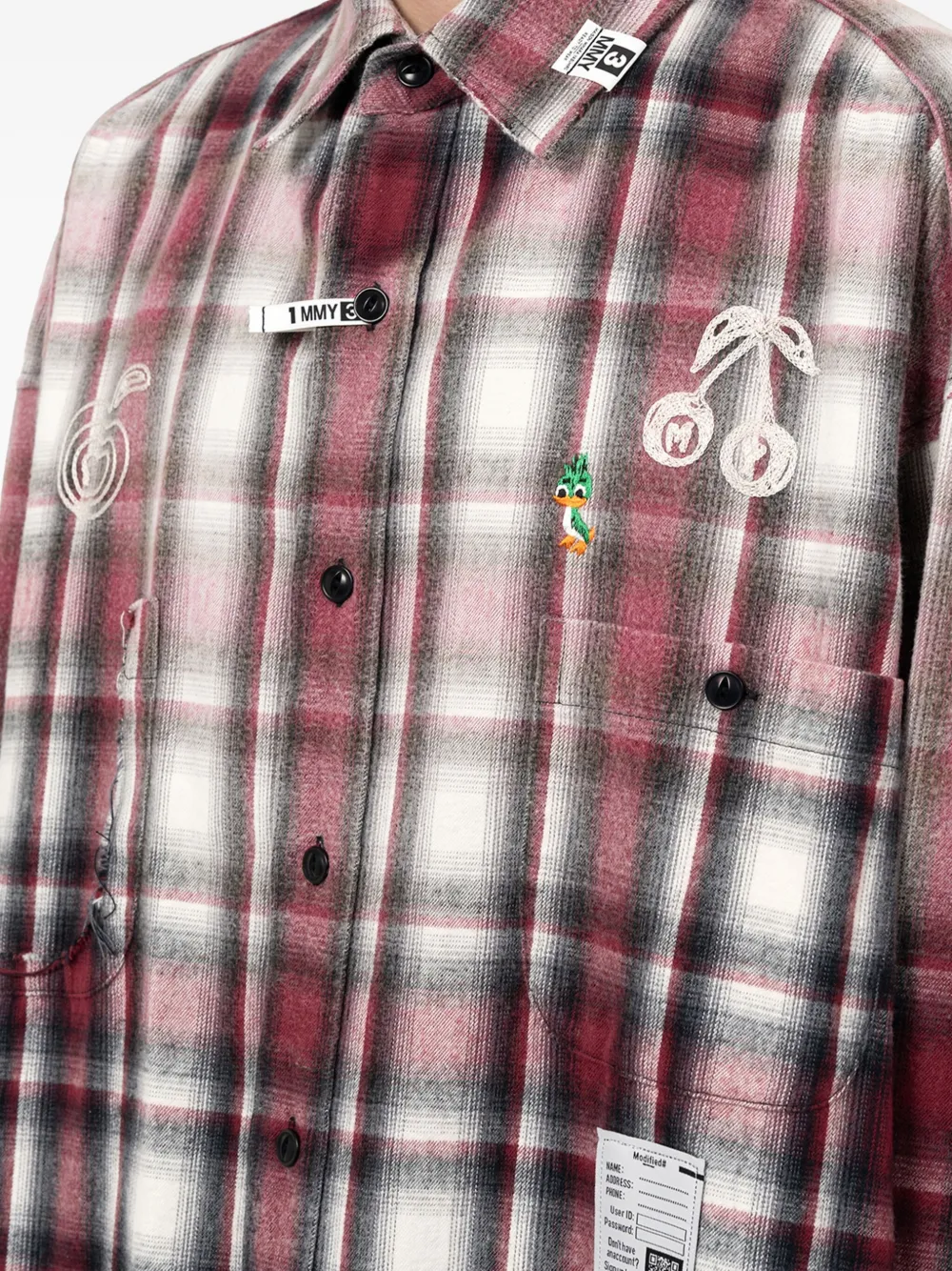 Maison MIHARA YASUHIRO Vintage Like Check overhemd Rood