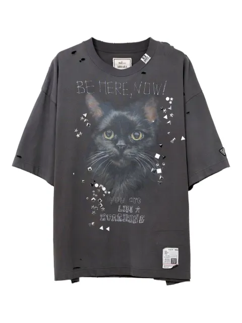 Maison MIHARA YASUHIRO cat-print distressed T-shirt