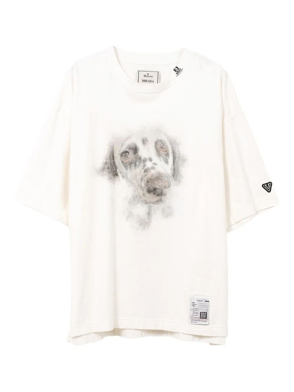Maison MIHARA YASUHIRO T-shirt met hondenprint en tekst Wit
