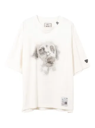 Maison MIHARA YASUHIRO dog-print text-detail T-shirt | White