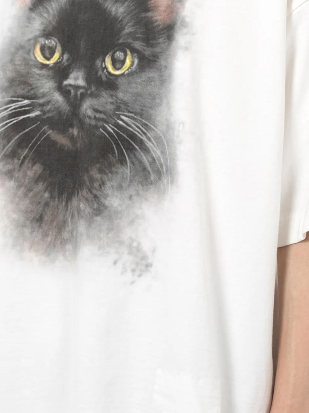 Maison MIHARA YASUHIRO T-shirt met tekst en kattenprint Wit