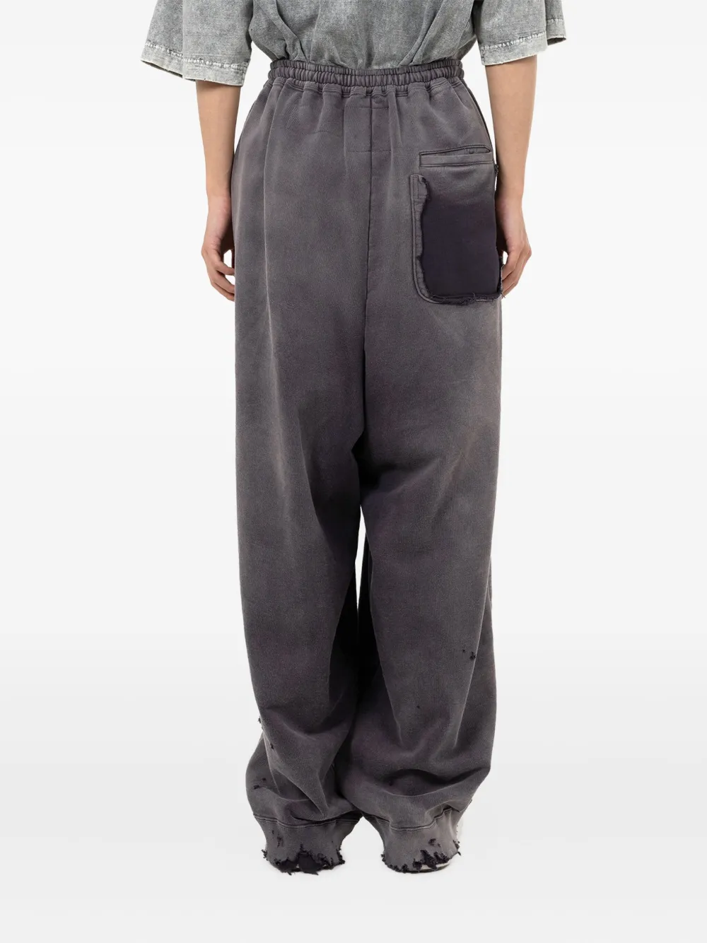 Miharayasuhiro Sun Faded Drawstring Track Pants In Gray