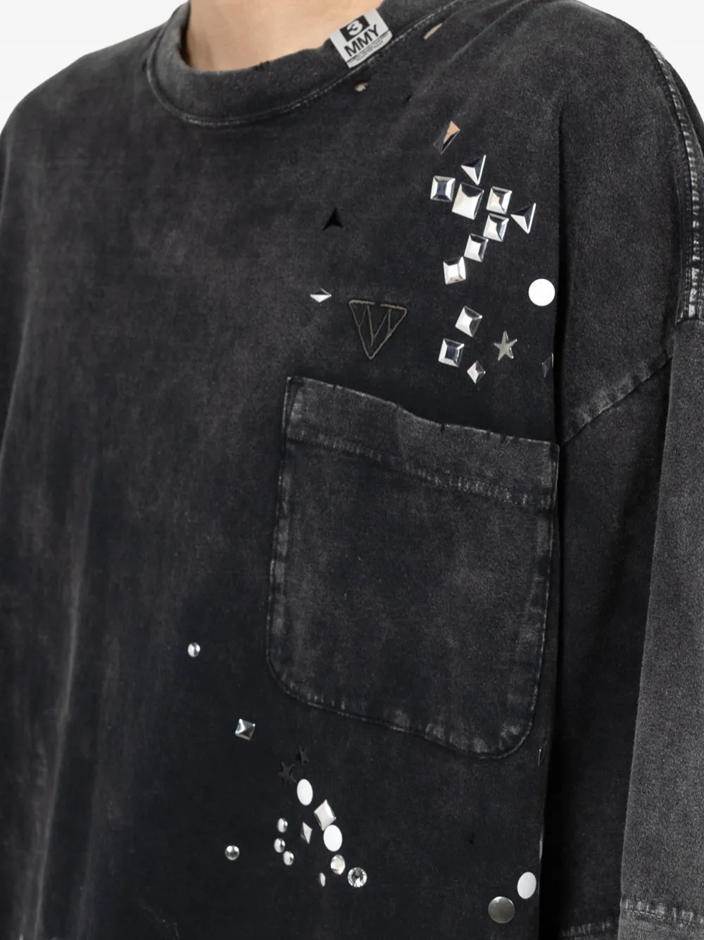 Maison MIHARA YASUHIRO crystal-embellished Pocket T-shirt