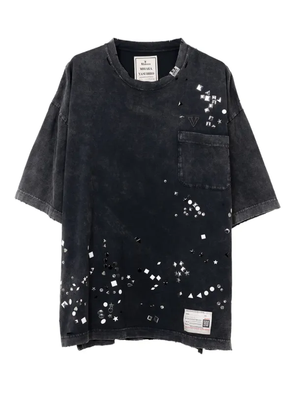25aw 新品Maison MIHARA YASUHIRO T-Shirt Maison MIHARA YASUHIRO crystal-embellished Pocket T-shirt