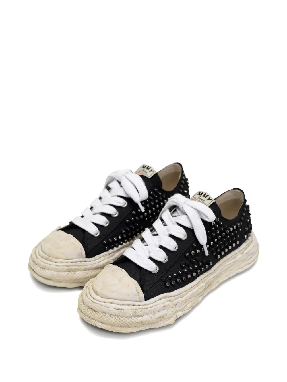 Miharayasuhiro Studded Peterson23 Canvas Trainers In Black