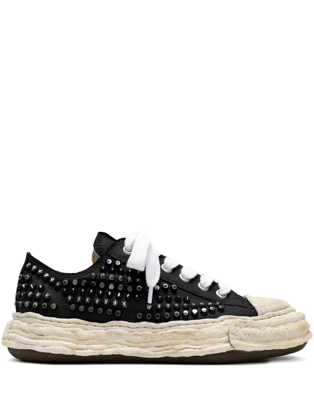 Miharayasuhiro Studded Peterson23 Canvas Trainers In Black