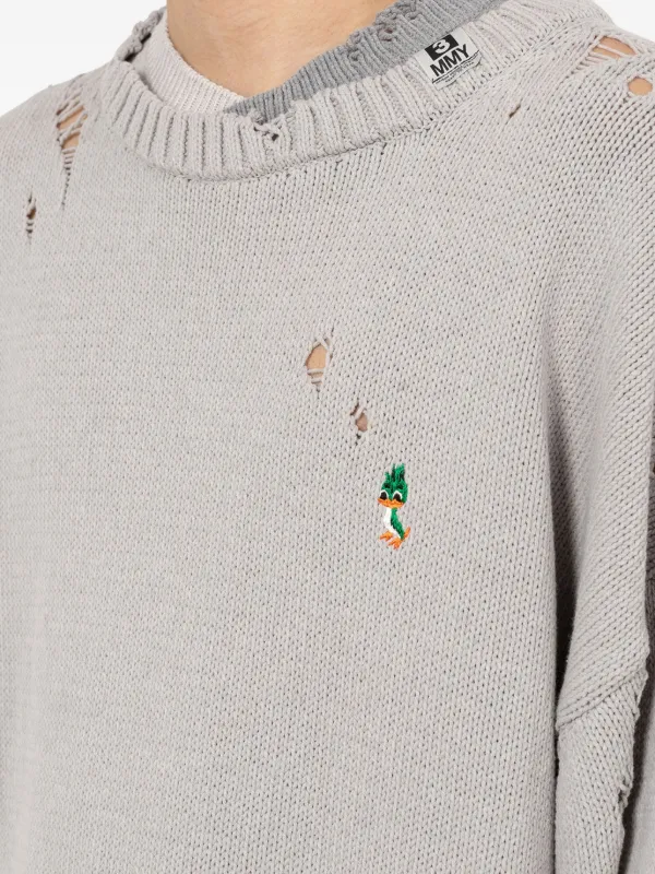Maison MIHARA YASUHIRO Layered Distressed Sweater | Grey