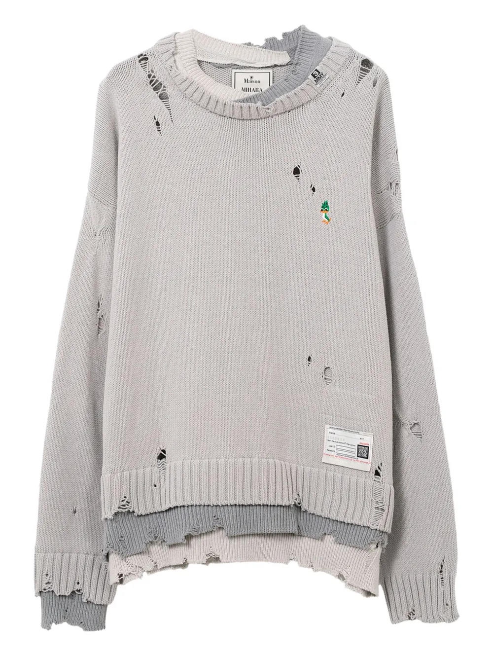 Maison MIHARA YASUHIRO レイヤード セーター - グレー Maison MIHARA YASUHIRO レイヤード セーター - グレー