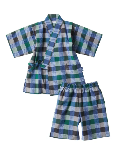 familiar checked cotton pyjamas set