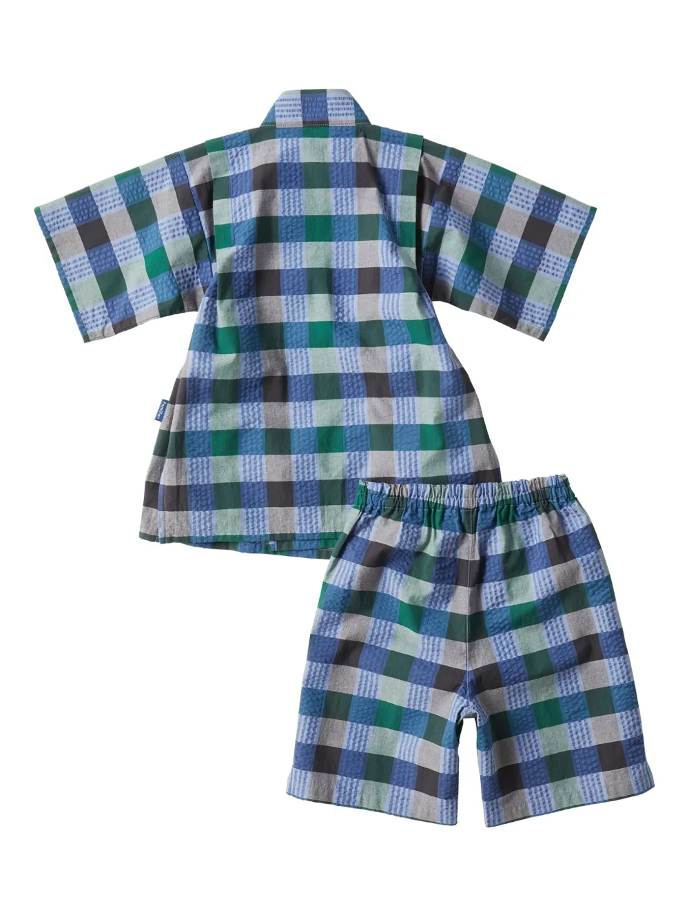 familiar Geruite katoenen pyjama Blauw