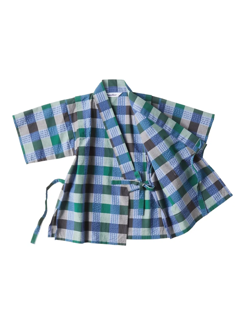 familiar Geruite katoenen pyjama Blauw