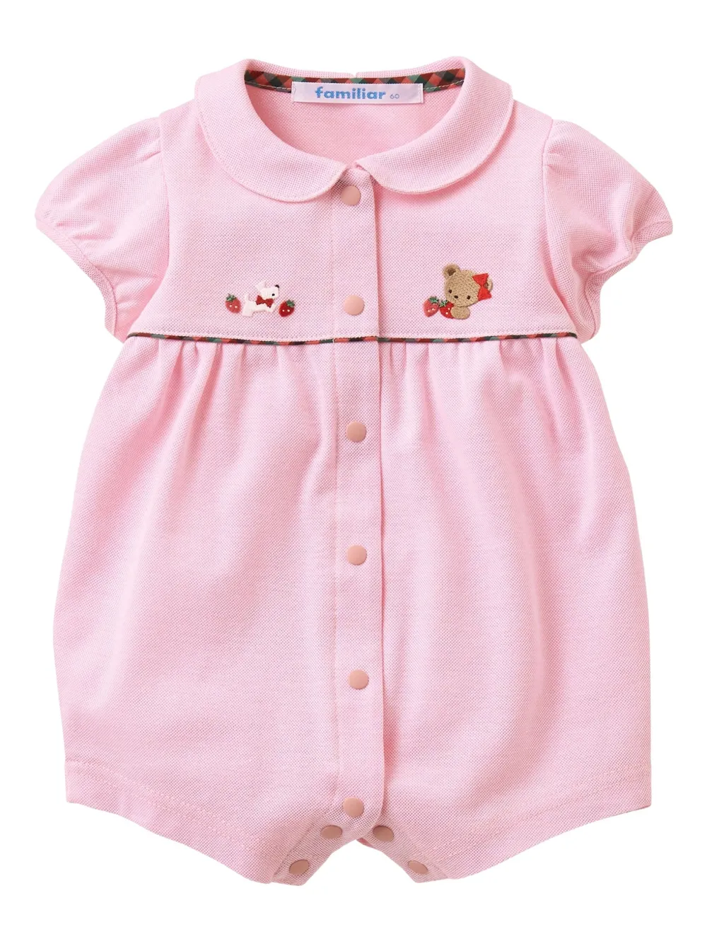familiar Peter Pan-collar embroidered romper | Pink | Image 1