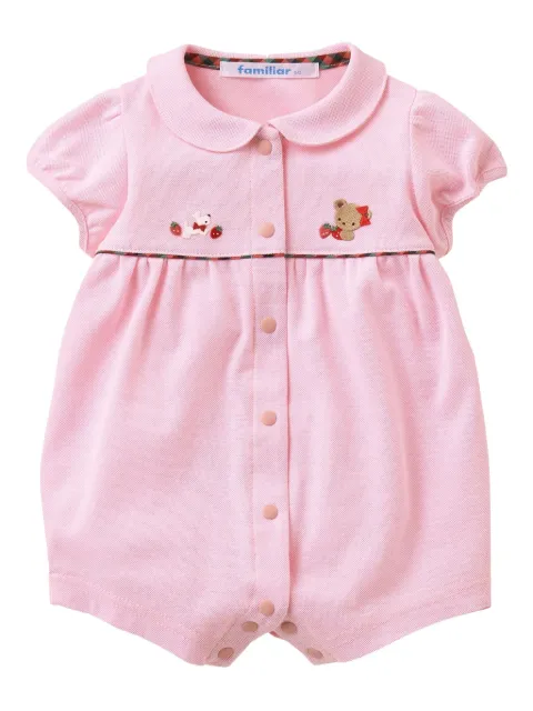 familiar Peter Pan-collar embroidered romper