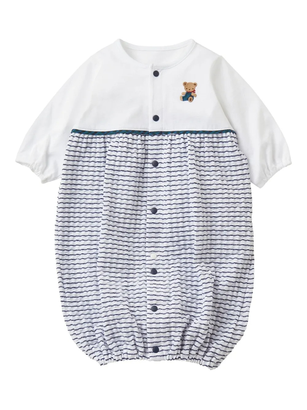 familiar bear-embroidered romper | White | Image 1