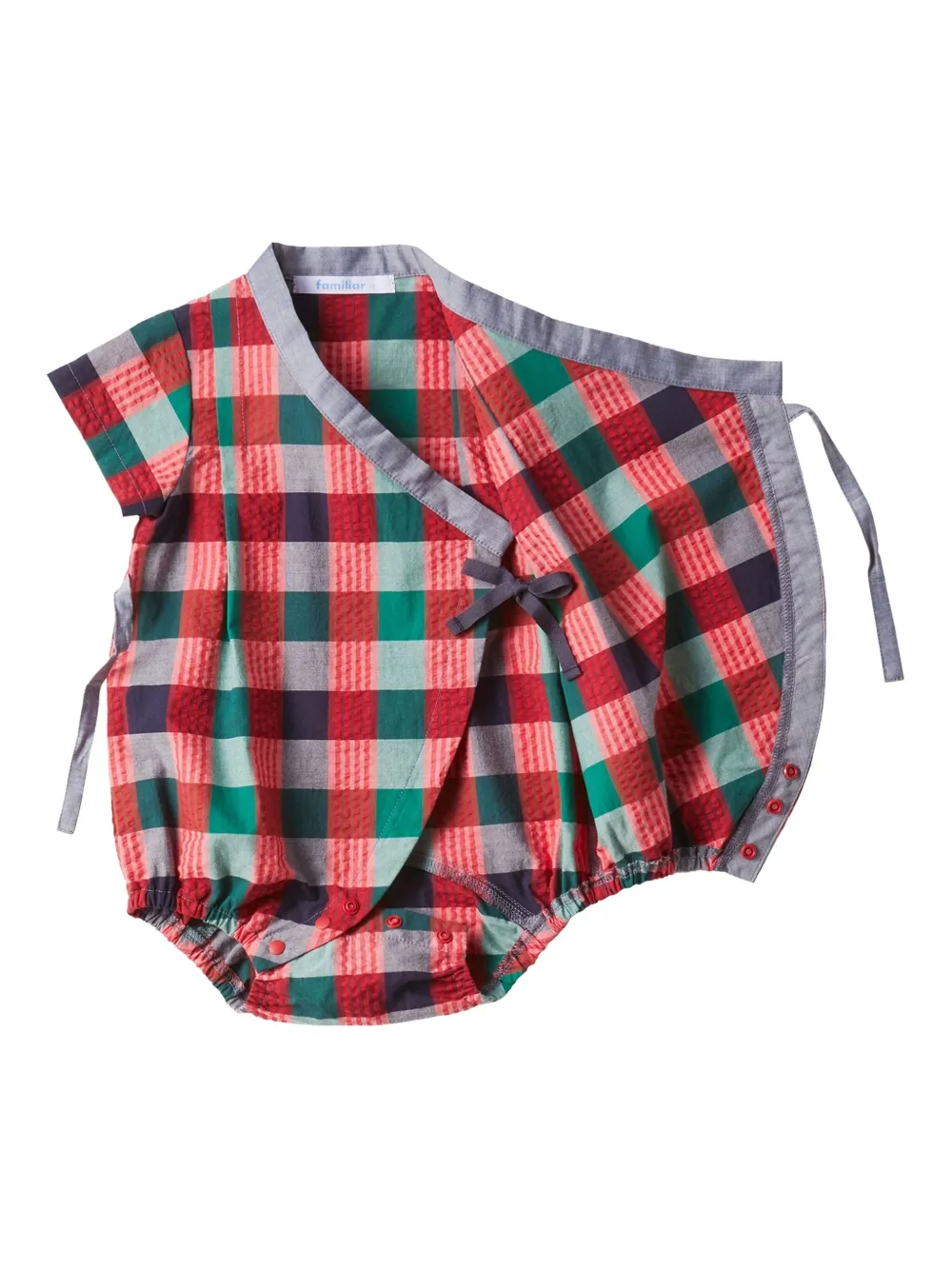 familiar Geruite romper met wikkelsluiting Rood